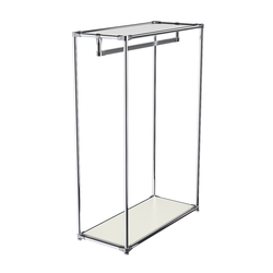 Хромированный стенд-вешало TD-12 №1-4 с полкой Зеркало 4мм, Белый