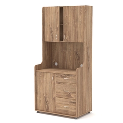 Офисная мини-кухня ЭЛЕГИЯ №3, Дуб Канзас коричневый