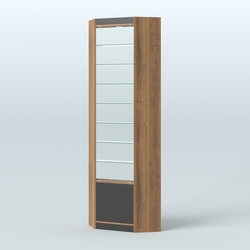 Высокая витрина серии Эконом №305А внутренний угол (без дверей), Орех + Черный