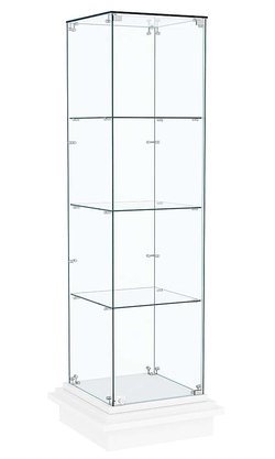 Витрина с тремя квадратными полками из стекла ЗИККУРАТ №1, Белый