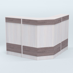 Ресепшен Г-образный серии ПРАЙМ №4Б, Ясень Анкор светлый + Ясень Анкор темный