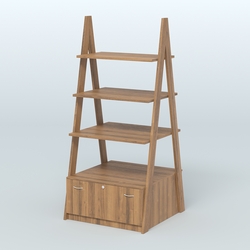 Торговая двусторонняя стойка ЛОФТ №4-950 с двумя тумбами Т-16, Орех