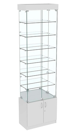 Узкая витрина с дверками ИСТРА №32-600, Серый