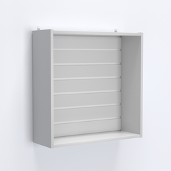 Витрина настенная №201-1В открытая с эконом панелью, Серый