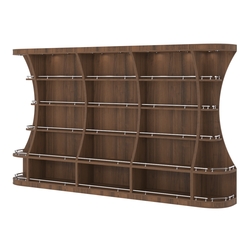 Пристенный высокий стеллаж ГАРАНТ №3-О с ограничителями, Орех