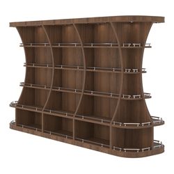 Островной высокий стеллаж ГАРАНТ №4-О с ограничителями, Дуб Венге