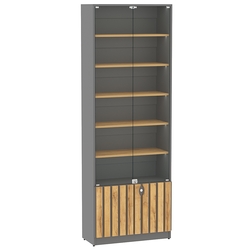 Витрина серии "Смок" №1-700, Дуб Золотистый и Темно-Серый