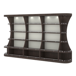 Пристенный высокий стеллаж ГАРАНТ №3-О с ограничителями, Дуб Венге + Белый