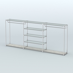 Островная торговая система ХРОМ 3600 мм с поручнями №9, Метрополитан Грей