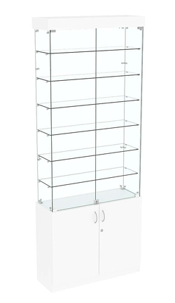 Высокая витрина ИСТРА №731 (задняя стенка - стекло), Белый