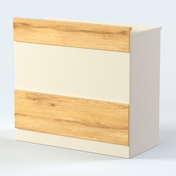 Стол - верстак с ящиками и дверью №1, Дуб Золотистый и Крем Вайс