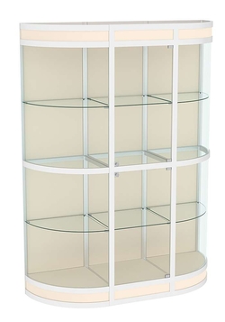 Витрина из профиля с секторами №3  (1,5 метра), Крем Вайс