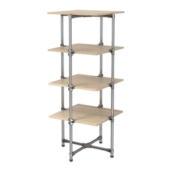 Хромированный стенд Прогресс №2-4 (с полками ДСП 16мм), Дуб Сонома