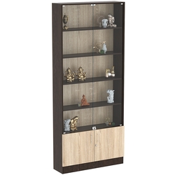 Торговая витрина Level №11-4п с 4-мя полками из ДСП 250х900мм, Дуб Венге и Дуб Сонома