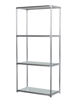 Хромированный стеллаж СТИЛЬ №1а-4 высокий зеркальный, Метрополитан Грей