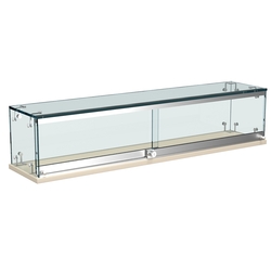 Витрина Истра настольная мини №3-3 с раздвижными дверками, Крем Вайс