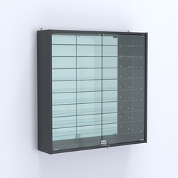 Витрина настенная №204-6А зеркальная с девятью полками, Антрацит