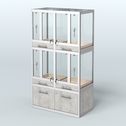 Витрина малая для продажи птиц в зоомагазин серии ЖАКО-02, Метрополитан Грей