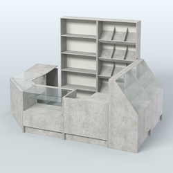 Торговый Островок "Эконом" №19 (6.24 кв.м), Метрополитан Грей + Белый