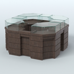 Торговый островок GOLD №2 восьмиугольный (4,04 кв.м), Дуб Венге