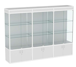 Витрина из профиля №1-2П (3-ех метровая) (задняя стенка - ДВП) , Серый