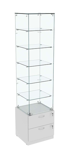 Витрина ХРУСТАЛЬ №506 стаканчик (задняя стенка - стекло), Серый