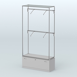 Торговая система ХРОМ без ДСП 1200 мм №3-1 с тумбой Т-11 и поручнями, Серый