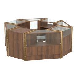 Торговый островок небольшой с молдингами №1 (4,72 кв.м), Орех