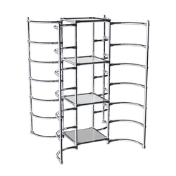 Хромированное вешало ДУГА №3-4 с зеркальными полками 4 мм, Серый