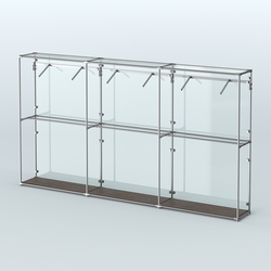 Торговая система ХРОМ (задняя стенка - стекло) 3600 мм с поручнями №7, Дуб Венге