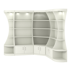 Угловой высокий стеллаж ГАРАНТ №2, Белый