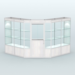 Павильон из профиля угловой №7а (9 кв.м), Ясень Анкор светлый