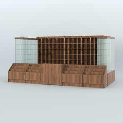 Павильон с прилавками-горка для продажи чая и кофе №4, Орех