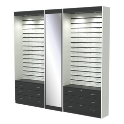 Комплект витрин под очки №11+1+11 (открытый доступ), Черный и Белый