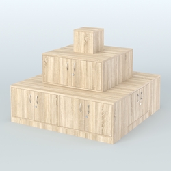 Островок-пирамида с накопителями для торговых центров №2, Дуб сонома