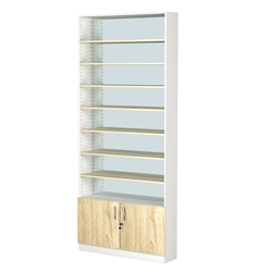 Стеллаж из ДСП с 7-ю полками 200x900 мм серии LEVEL-7 №10-2 (З/C - ЗЕРКАЛО), Белый + Дуб Сонома