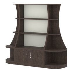 Пристенный низкий стеллаж ГАРАНТ №1, Дуб Венге + Белый