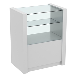 Прилавок из ДСП Модерн №3-900 с прозрачной полкой, Серый