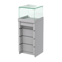 Торговый прилавок узкий с утопленным фасадом №УФ-4-450, Серый