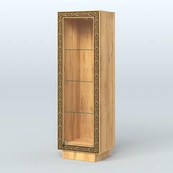 Низкая витрина из ДСП с декором НБА-1, Дуб Золотистый