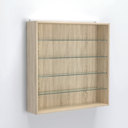 Витрина настенная №204-1Г открытая с прозрачными полками, Дуб Сонома