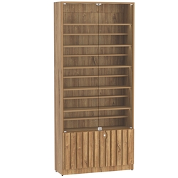 Витрина серии "Смок" №1-ДП-900 (с доп. полками), Дуб канзас коричневый Н1113 ST10