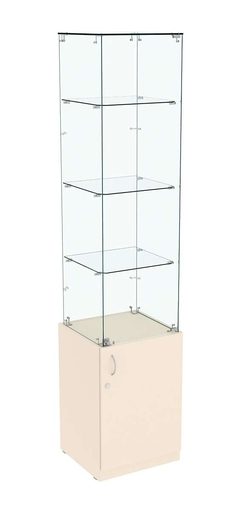 Высокая витрина ИСТРА №706 (задняя стенка - стекло), Крем Вайс