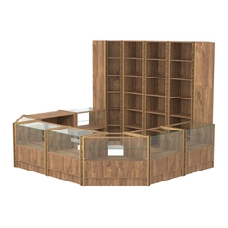 Торговый островок с молдингами восьмигранный №5 (5,38 кв.м), Дуб Канзас коричневый