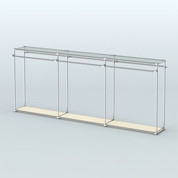 Островная торговая система ХРОМ 3600 мм с поручнями №1, Крем Вайс