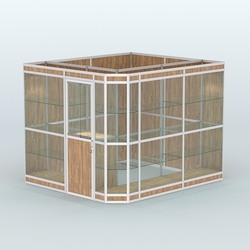 Павильон из профиля угловой №6в (5,5 кв.м), Дуб Канзас коричневый