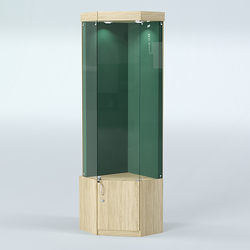 Угловая витрина для медалей ИС-331-А (задняя стенка бархат), Дуб Сонома