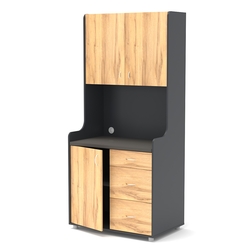 Офисная мини-кухня ЭЛЕГИЯ №3А, Антрацит+Дуб Золотистый