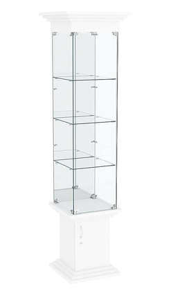 Витрина стаканчик с зеркалом и тремя полками ЦИТАДЕЛЬ №4, Белый
