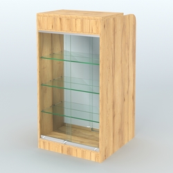 Ресепшен-Лайт №8 (600 мм) (Фасадная стенка - Зеркало), Дуб Золотистый